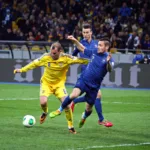Zawodnicy podczas meczu Francja- Ukraina