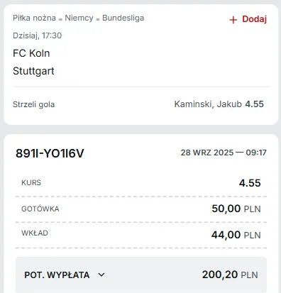 Kupon Kaminski gol