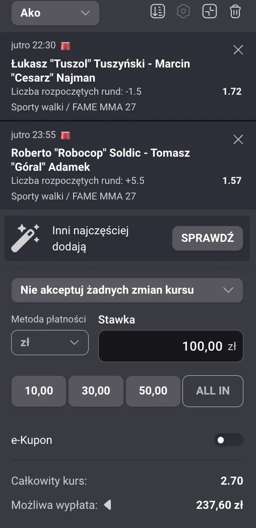 Kupon FAME MMA 27