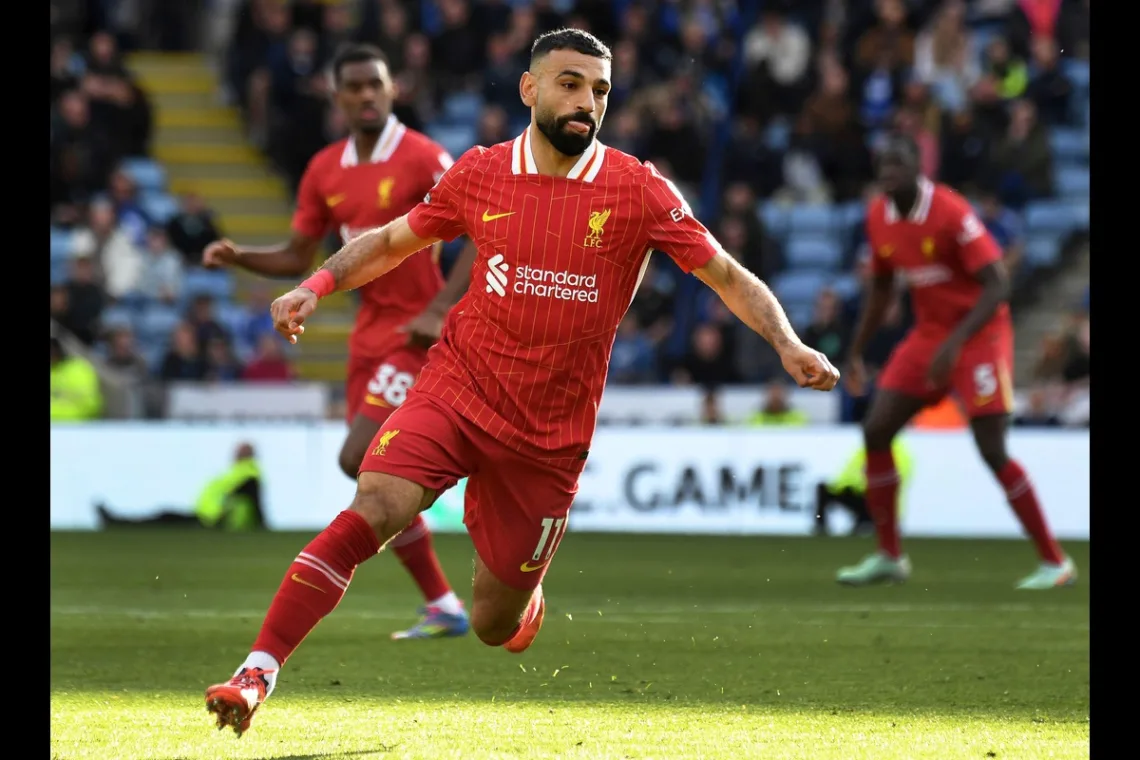 Mohamed-Salah-gracz-Liverpoolu-podczas-kwietniowego-starcia z Leicesterem-2024-foto-Alamy