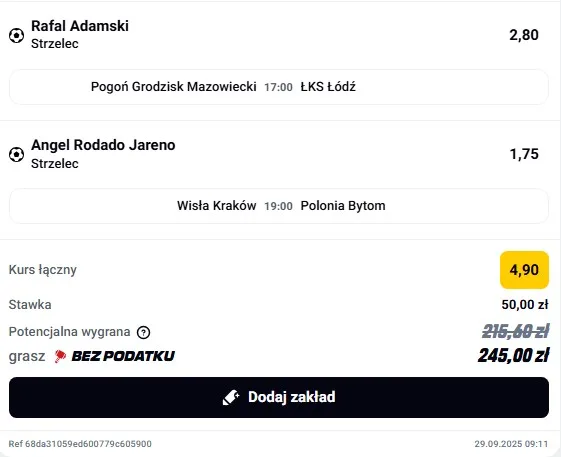 Strzelcy 29.09. Betclic