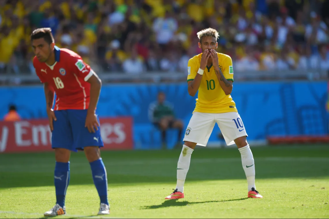 Neymar podczas meczu Brazylia Chile