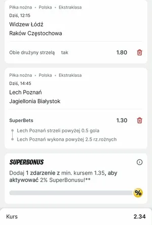 Kupon Superbet Zagranie