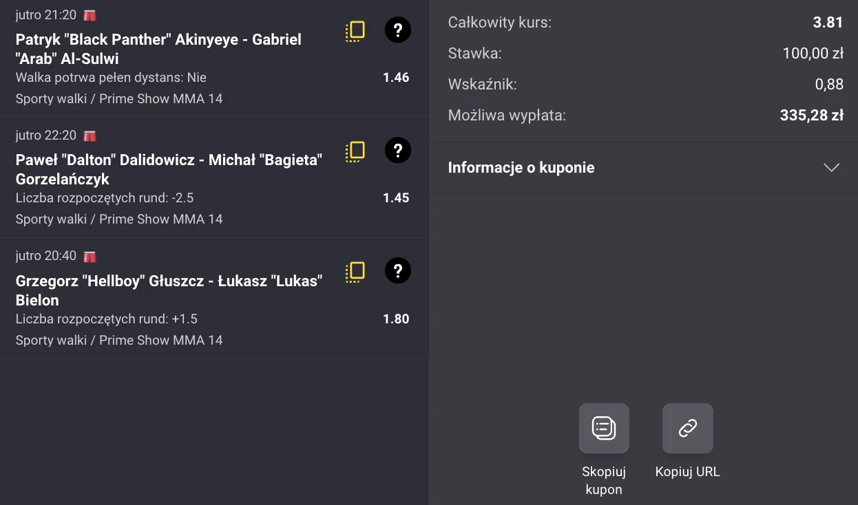 Prime MMA 14 kupon