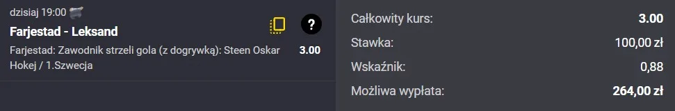 Kupon Steen Fortuna hokej