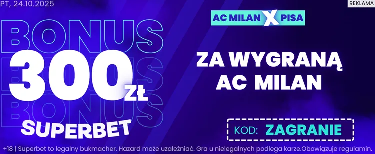 Promocja Superbet na mecz AC Milan - Pisa