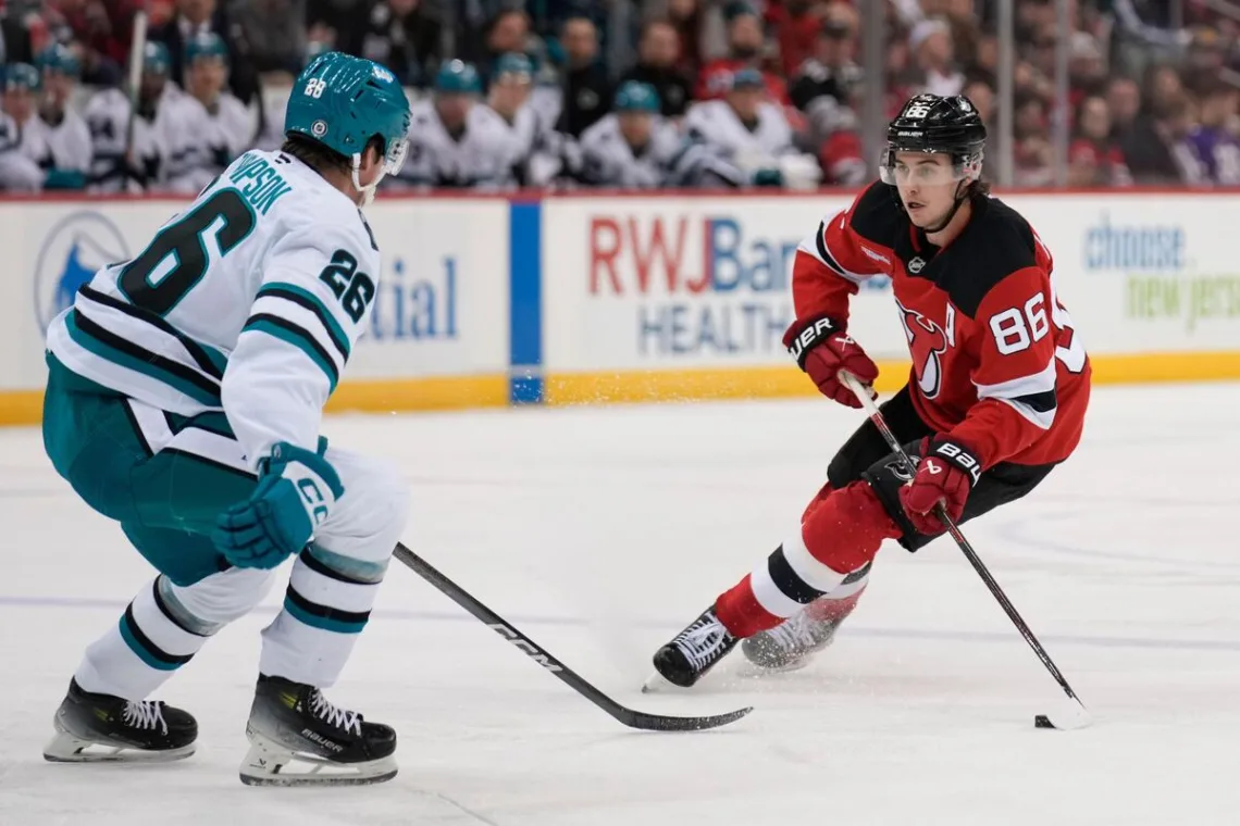 Devils Sharks Hughes NHL