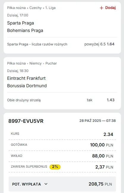 Kupon Superbet Czechy i Niemcy