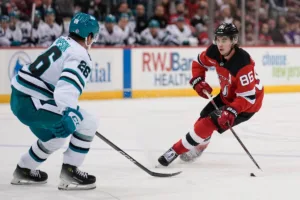 Devils Sharks Hughes NHL