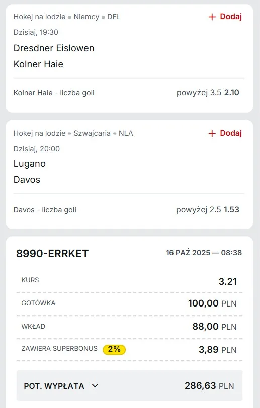 Kupon Superbet 16.10.