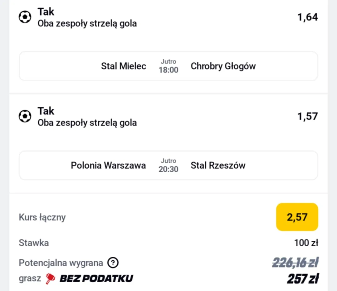 Kupon double 1. Liga, 03.10.2025