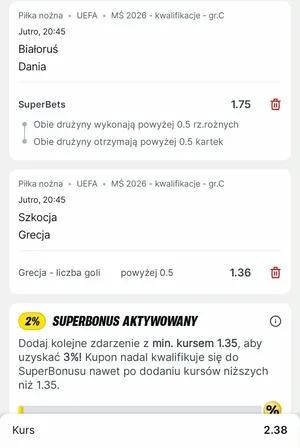 Kupon Superbet Zagranie