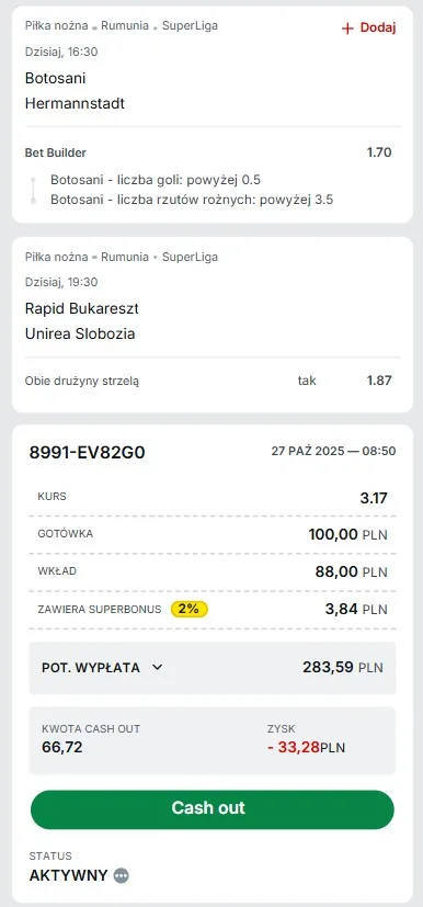 Kupon Superbet Rumunia