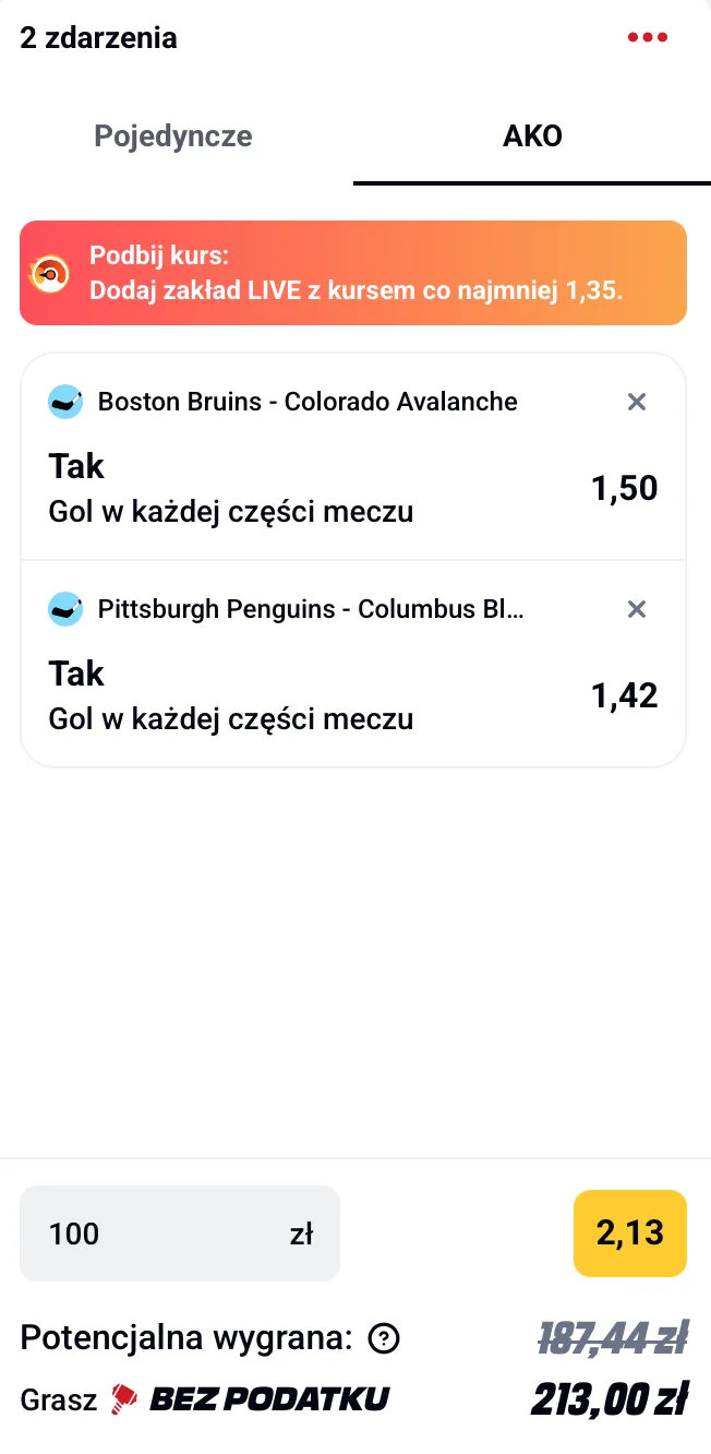 nhl betclic kupon