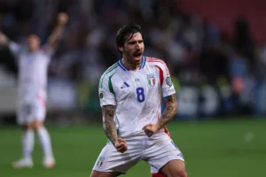 Sandro Tonali radość vs Izrael