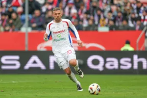 Podolski podczas meczu