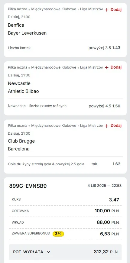 Kupon AKO Superbet LM