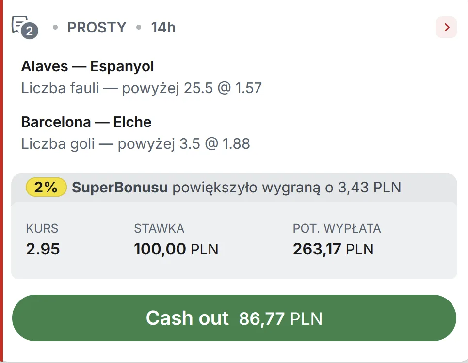 propozycja kuponu Superbet