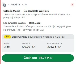 Kupon NBA w Superbet w dniu 18.11.2025