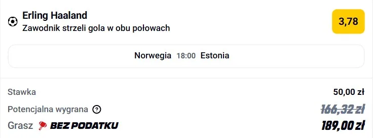 Kupon Haaland Betclic 13.11.