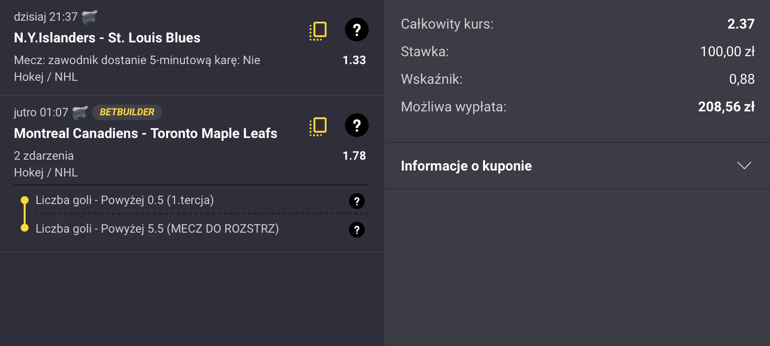 kupon fortuna nhl