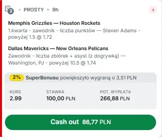 Kupon NBA w Superbet w dniu 05.11.2025