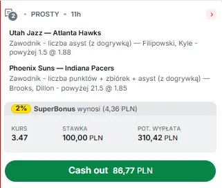 Kupon NBA w Superbet w dniu 13.11.2025