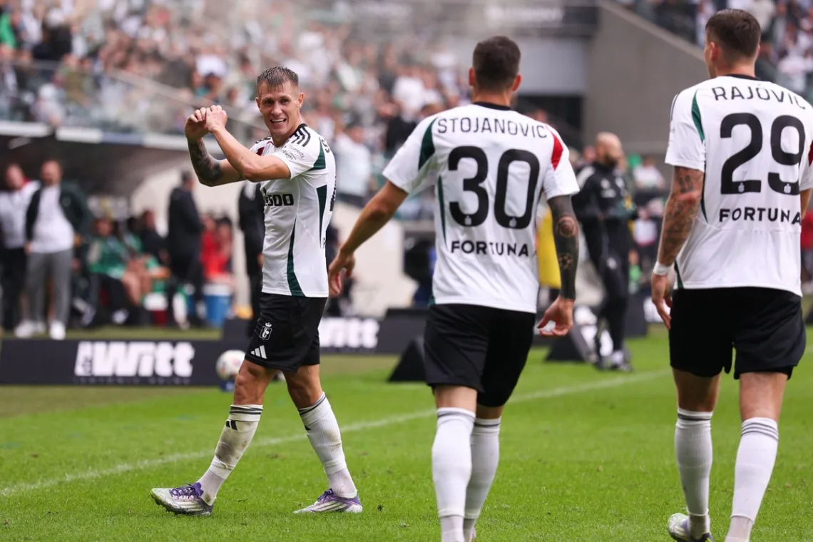 Gracze Legii w trakcie meczu