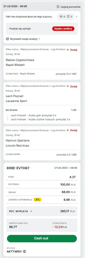 Kupon Superbet 27.11.