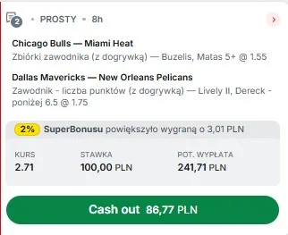 Kupon NBA w Superbet w dniu 21.11.2025