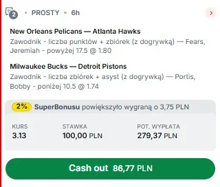 Kupon NBA w Superbet w dniu 22.11.2025