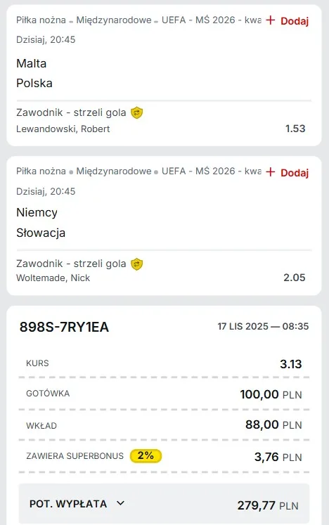 Kupon Superbet 17.11.