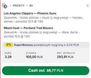 Kupon NBA w Superbet w dniu 08.11.2025