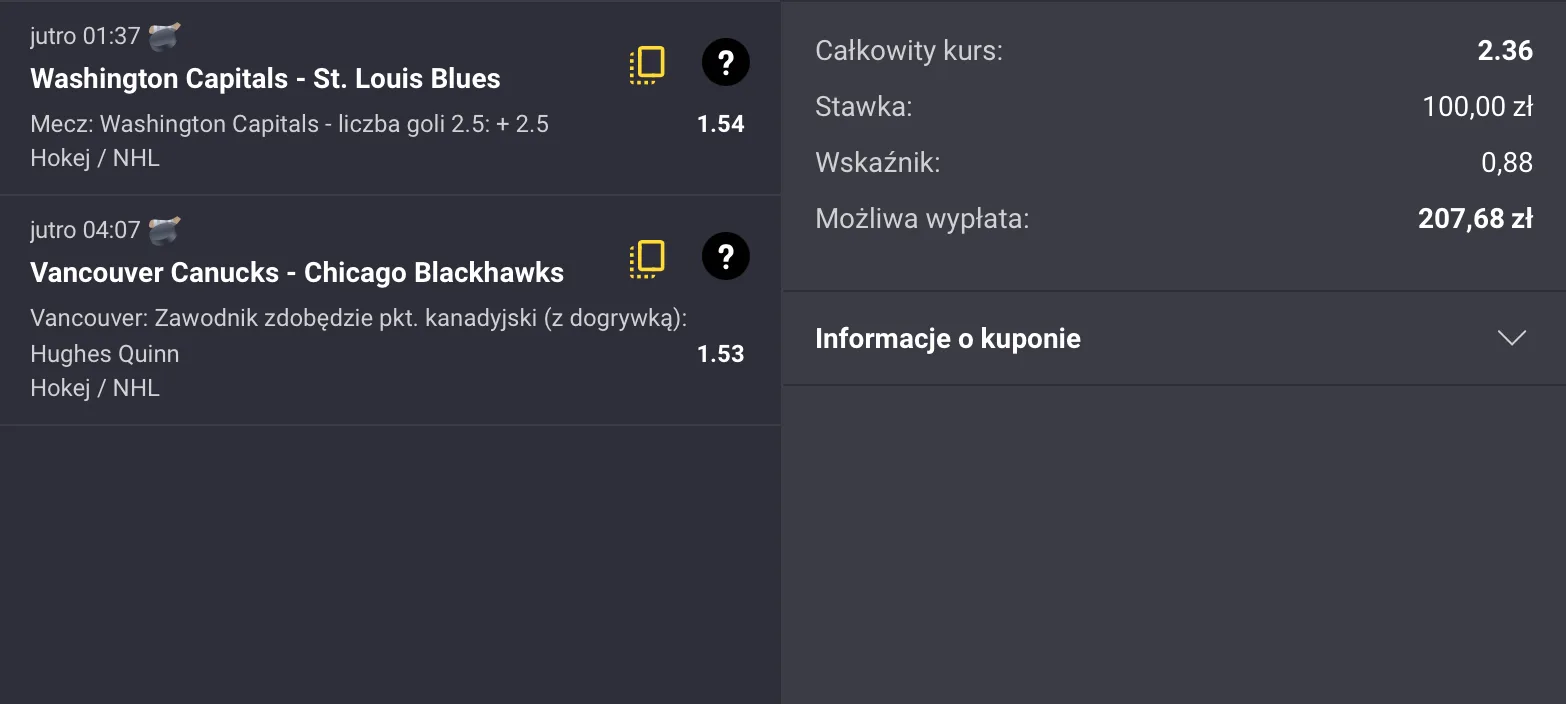 kupon nhl fortuna