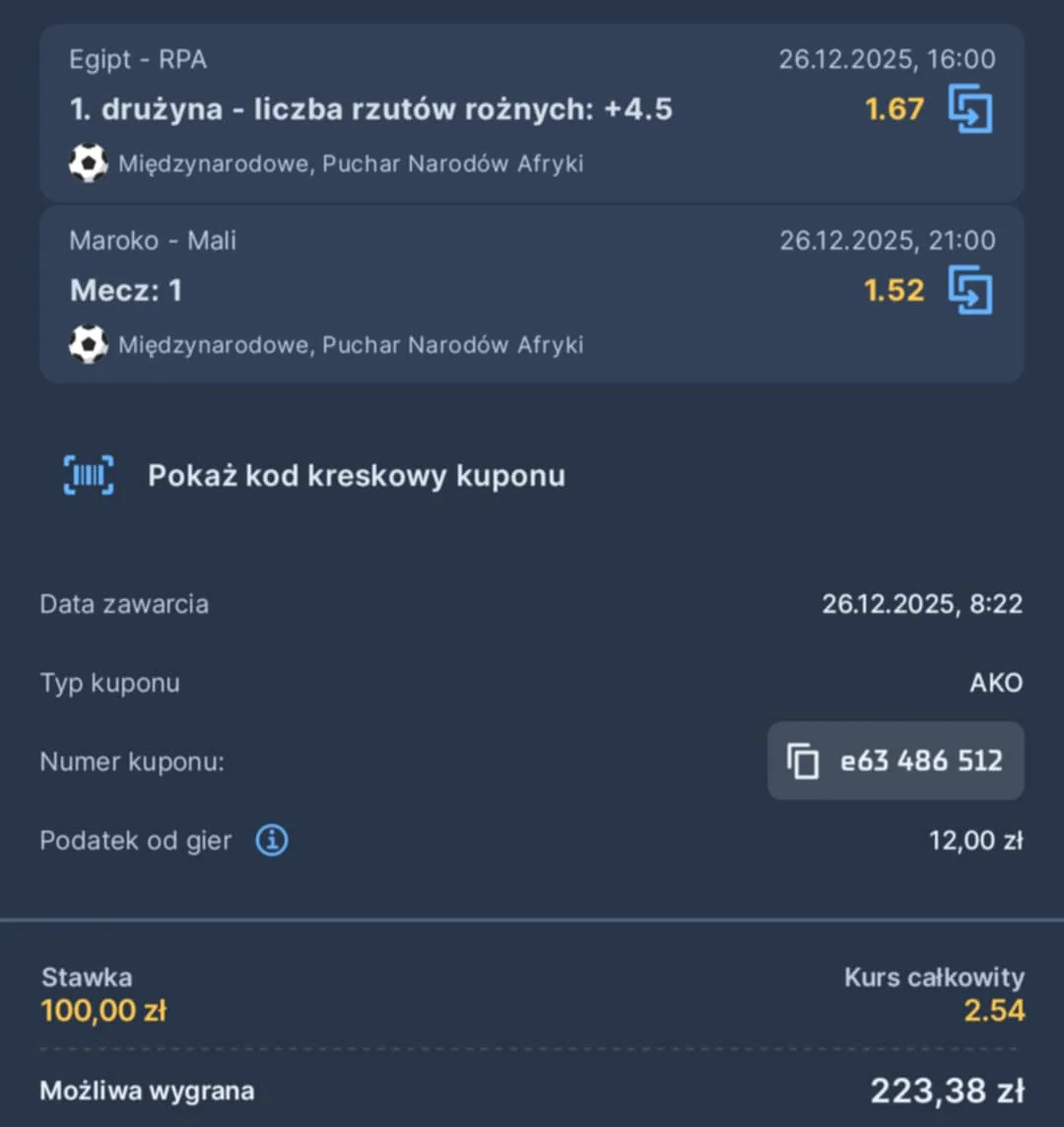 Kupon double PNA 26.12.2025