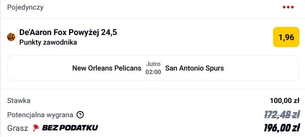 Kupon NBA w Betclic w dniu 08.12.2025