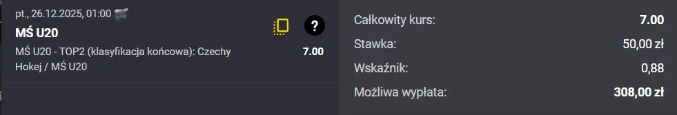 Kupon Czechy Fortuna U20