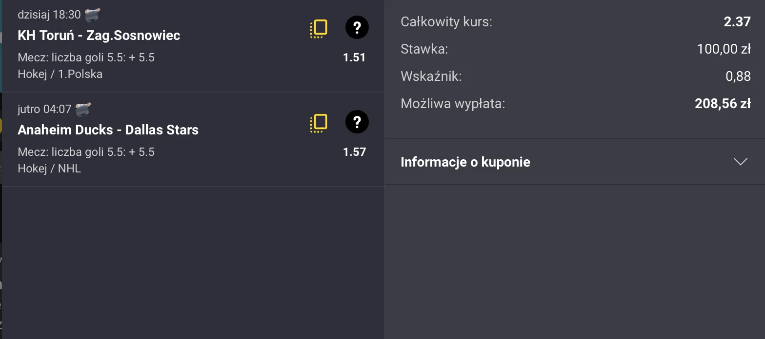 kupon thl nhl fortuna