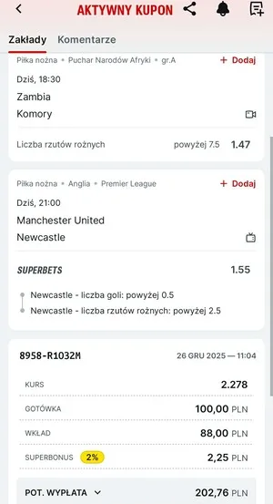 Kupon Superbet Zagranie