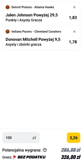 Kupon NBA w Betclic w dniu 01.12.2025
