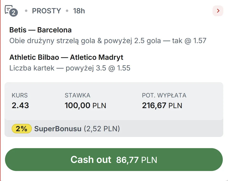 propozycja kuponu Superbet