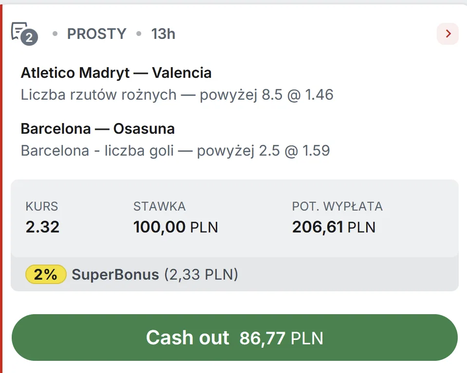 propzycja kuponu Superbet