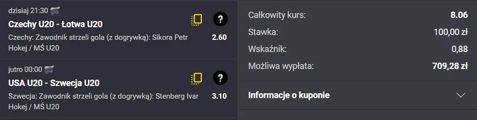 Kupon strzelcy Fortuna 31.12.