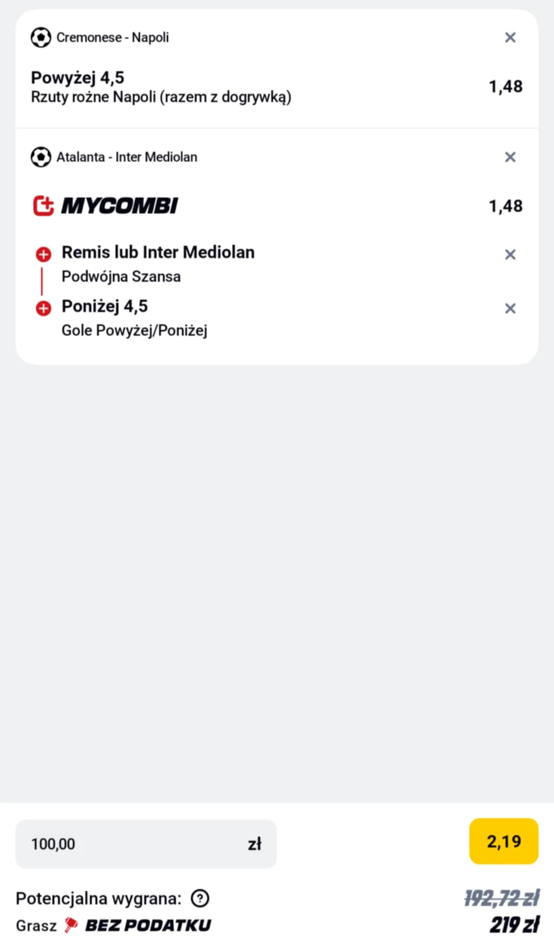 Kupon double Serie A, 28.12.2025