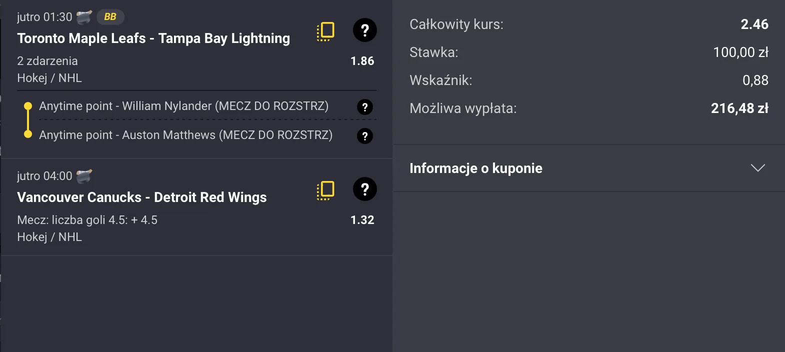 kupon nhl fortuna