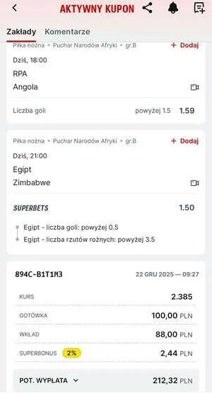 Kupon Superbet Zagranie