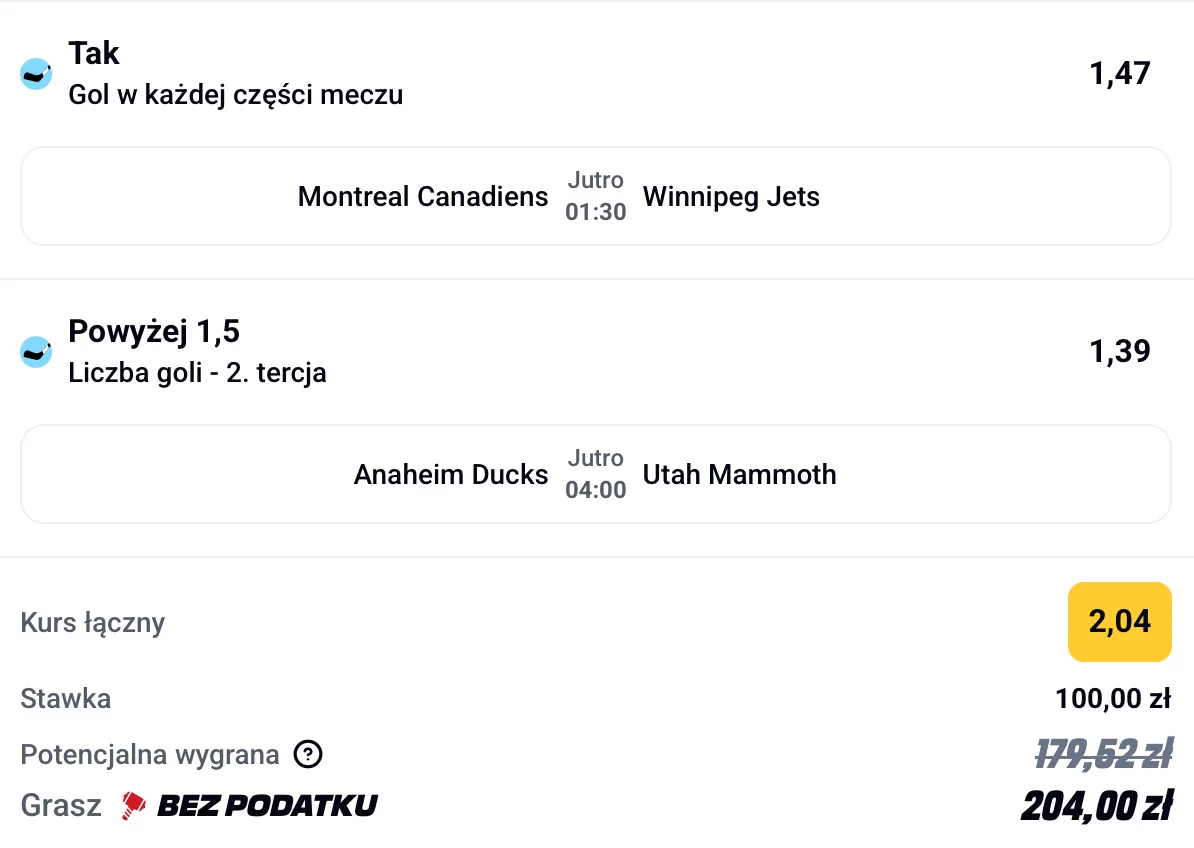 kupon betclic nhl