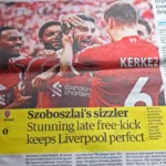 Angielska gazeta po meczu