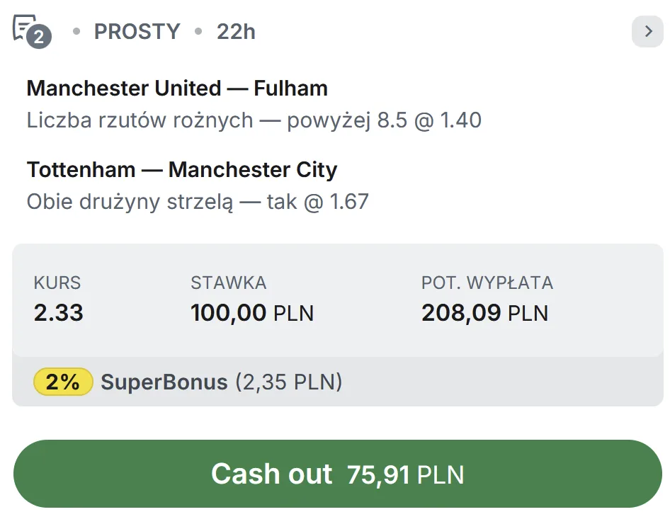 propozycja kuponu Superbet