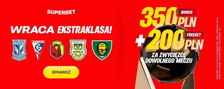 Superbet baner na zwycięzcę w 19. kolejce Ekstraklasy